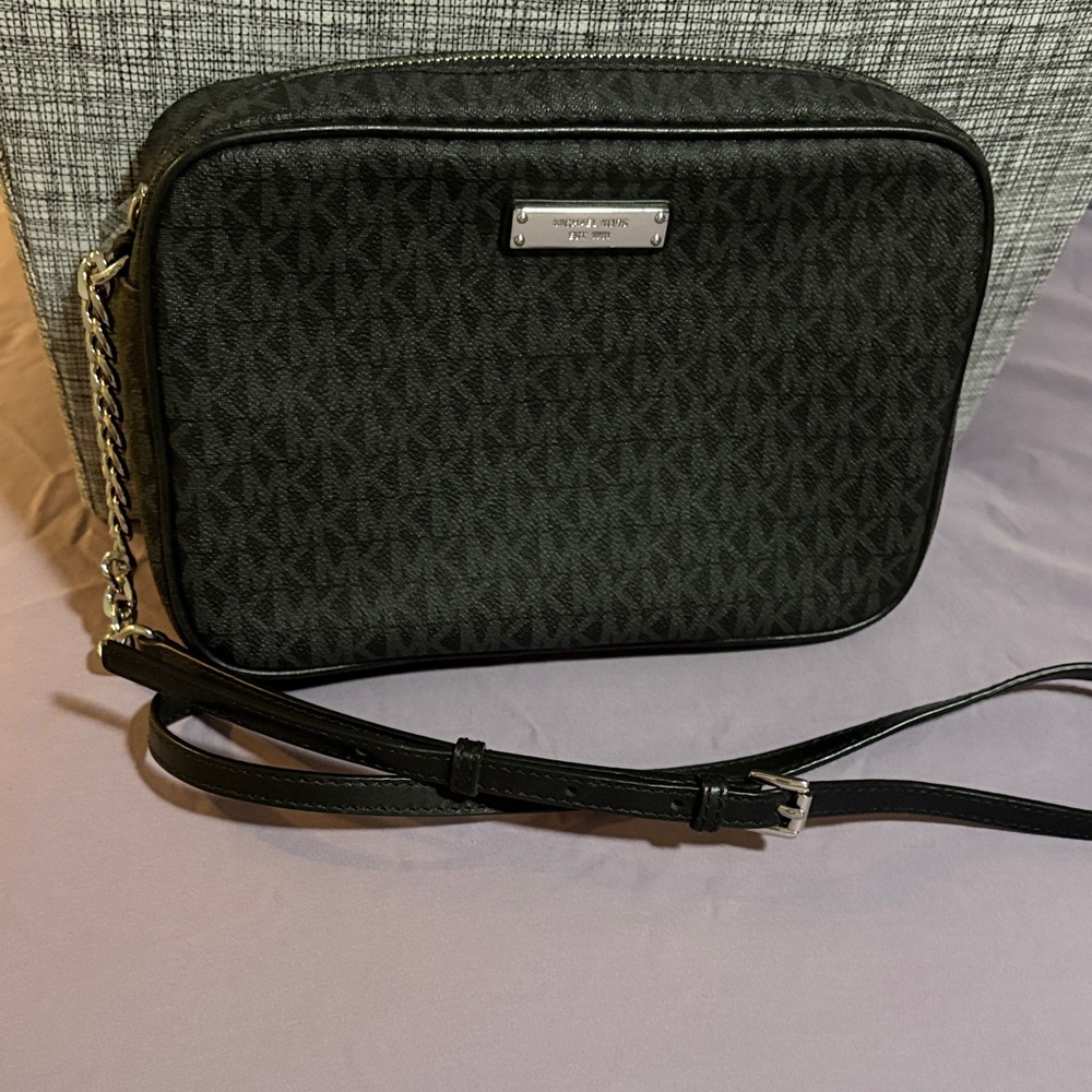 Michael Kors Black Monogram Crossbody Bag